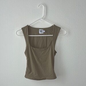 Princess Polly Khaki “Back In Time” Top